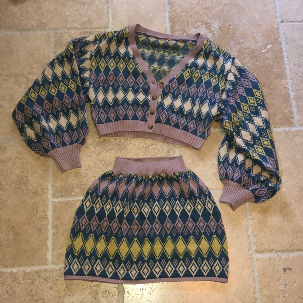 Free People skirt & too set